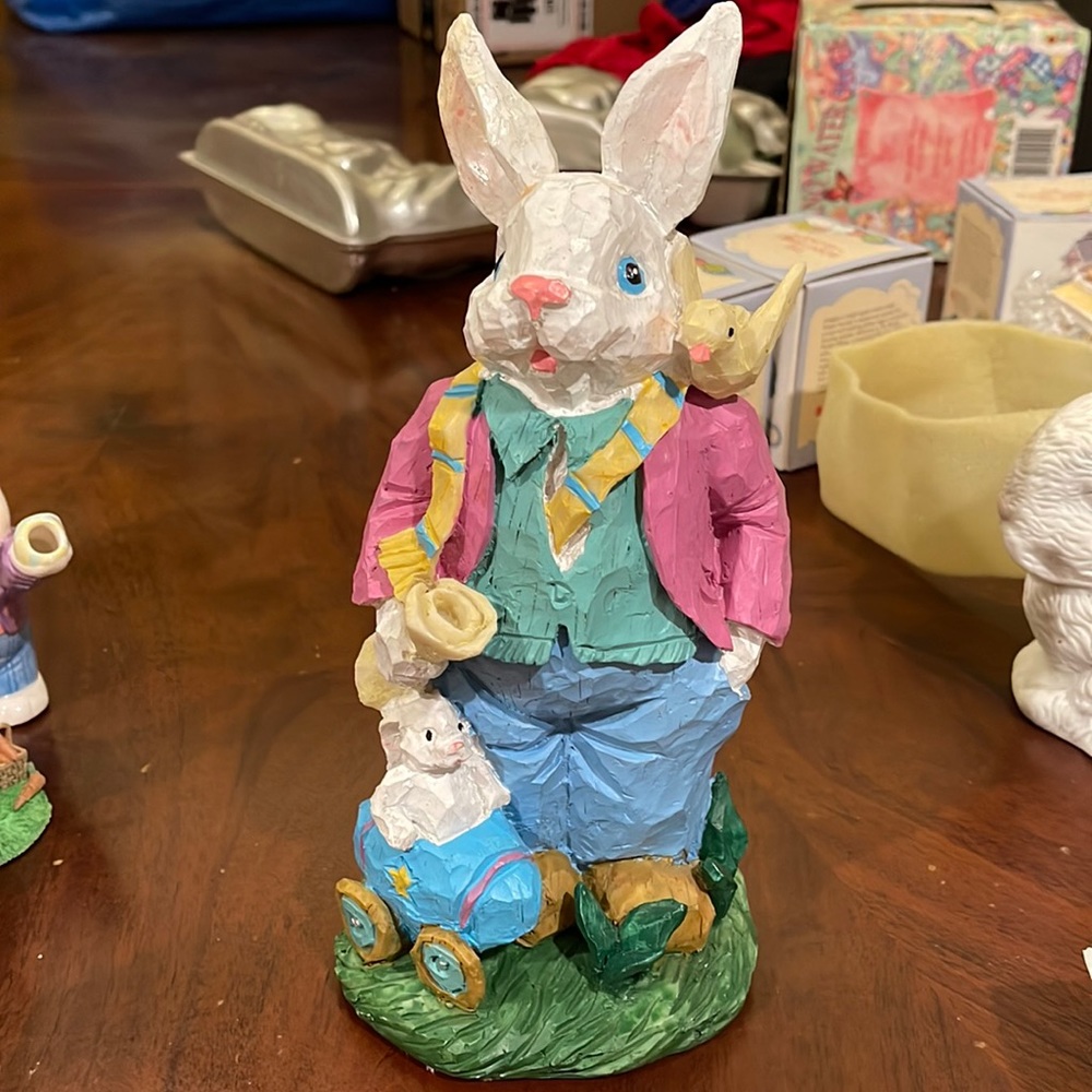 Papier-mâché Easter bunny
